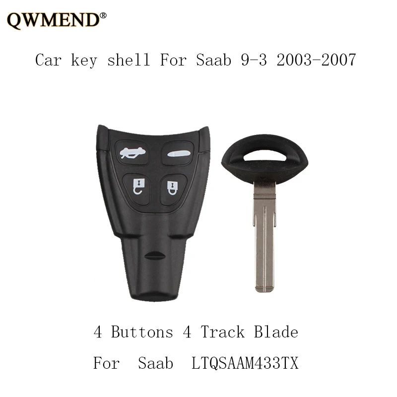 Qwmend дистанционный ключ для автомобиля в виде ракушки для SAAB 9-3 9-5 2003 2004 2005 2006 2007 2008 2009 2010 LTQSAAM433TX ключ