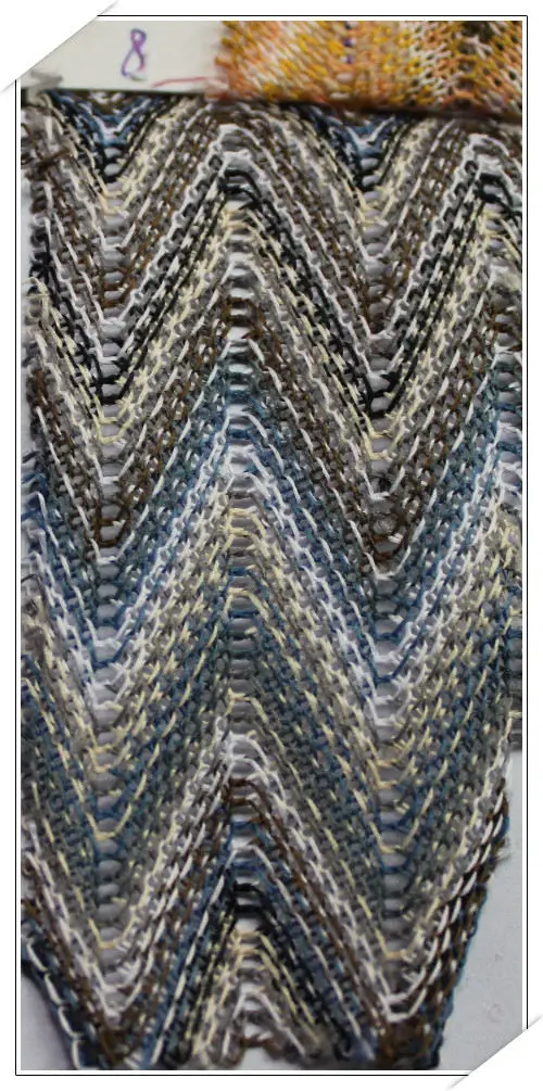 Color 19 YACKALASI Zig Zag Вязаные кружевные ткани для платья 1 ярд волнистые полосатые Мягкие Вязаные кружевные ткани вязаные популярные кружева 150 см в ширину - Цвет: Color 19