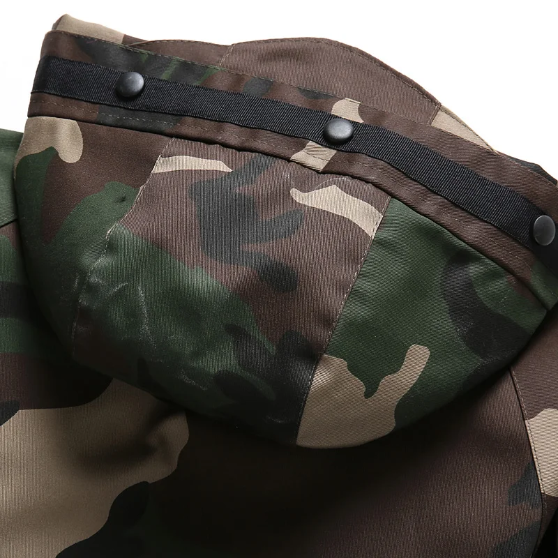 Повседневные мужские куртки камуфляжное ветрозащитное пальто с капюшоном в