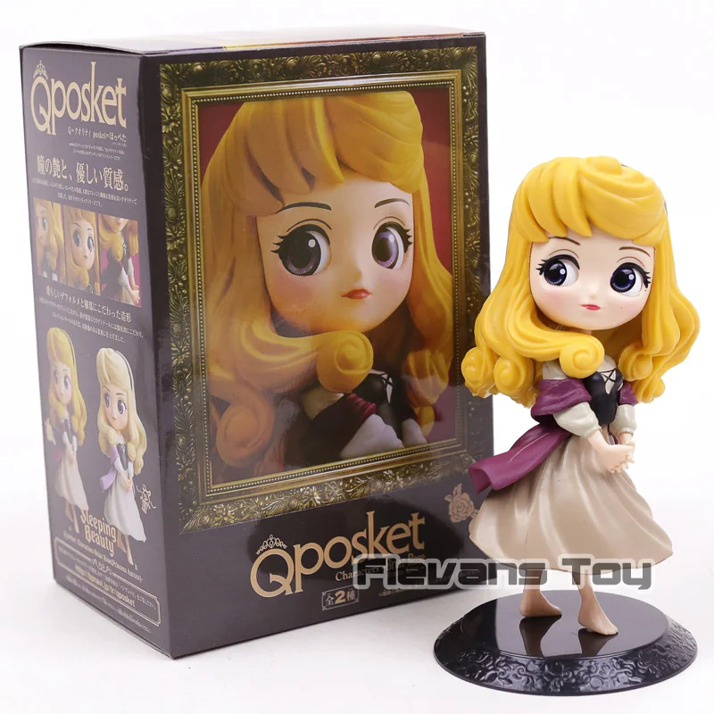 Aurora Q Posket фигурки принцесс игрушки Белль Ариэль Эльза Анна Аврора Алиса Харли Куинн Золушка Белоснежка в коробке 17 типов - Цвет: Aurora