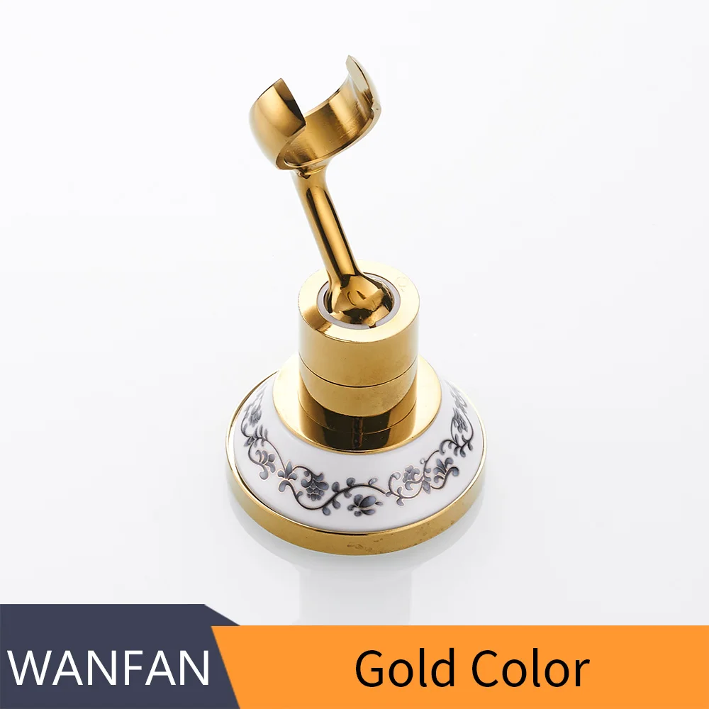 Golden Крепление для душа Bracke Золотой латунный поворотный ручной держатель для душевой головки стойка для ванной части Аксессуары для ванной HJ-0536K - Цвет: Golden