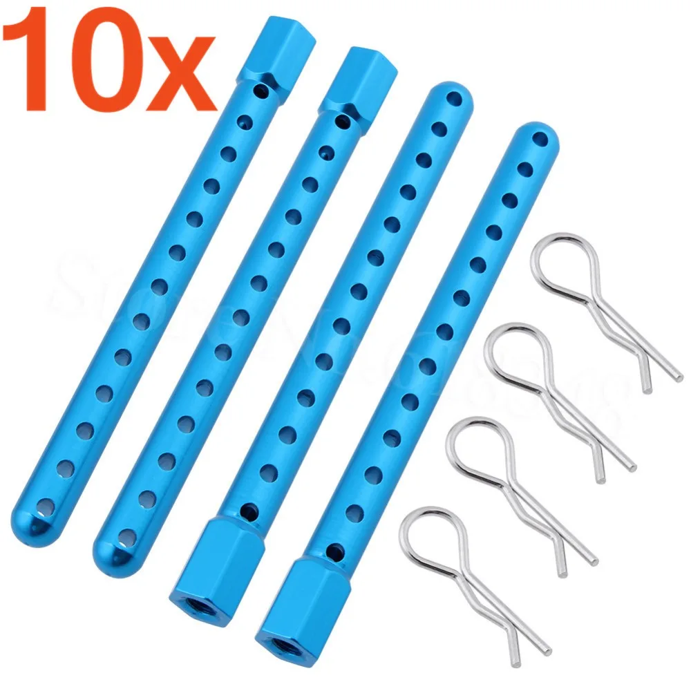 

10 Sets/Lot 102037 102237 122237 122037 Aluminum Body Post 4pcs 02144 Purple Blue For HSP 1:10th Upgrade Parts 94123 94102 94122