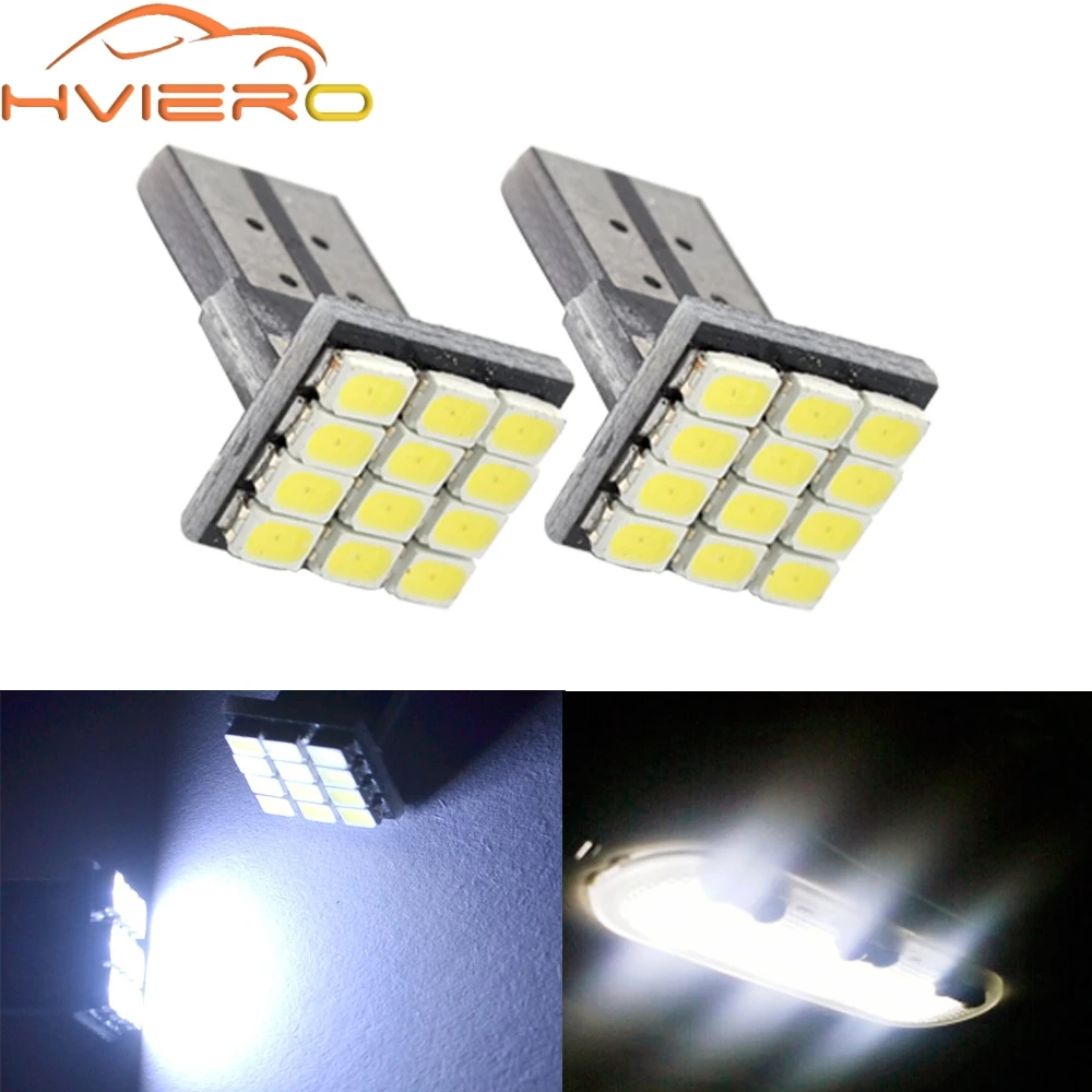 2X T10 W5W 12SMD 1206 автомобиля на танкетке белые светодиодный AC/DC 12V Canbus без ошибок
