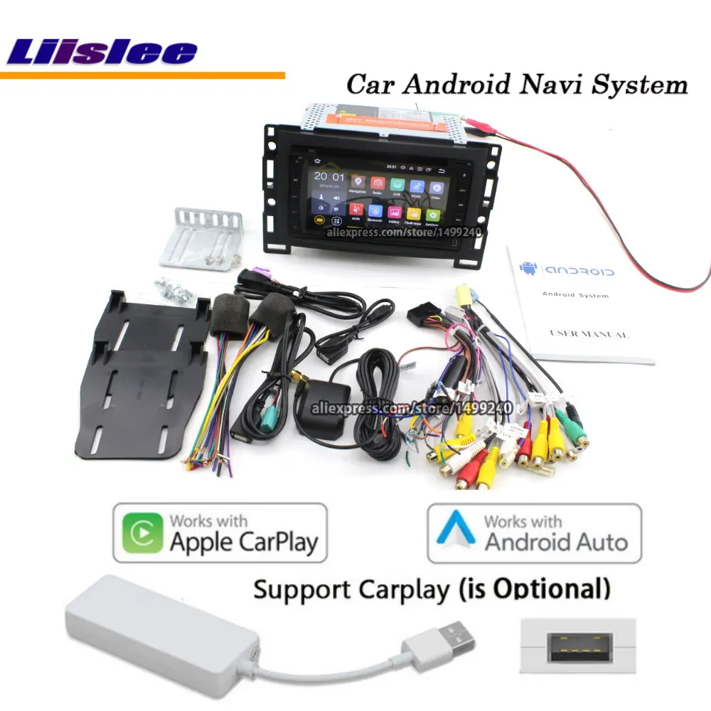 Machine add carplay Liislee автомобильный Android 7,1 для Chevrolet Malibu 2004~ 2012 Стерео Радио DVD BT Carplay gps навигационная карта навигационная система Мультимедиа - Цвет: Machine add carplay