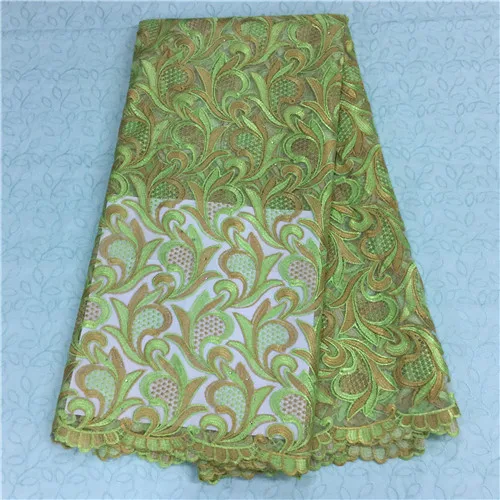 Великолепные цвета фуксии цветок дизайн африканская кружевная ткань с бисером