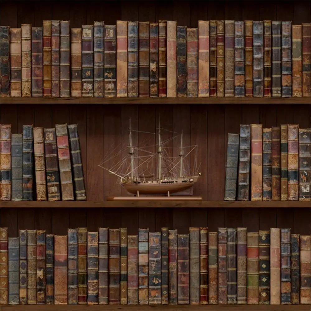 NBK06816 Laeacco Library старая деревянная книжная полка книги для изучения детского портрета Фото фоны для фотосъемки фотосессия Фотостудия - Цвет: NBK06816