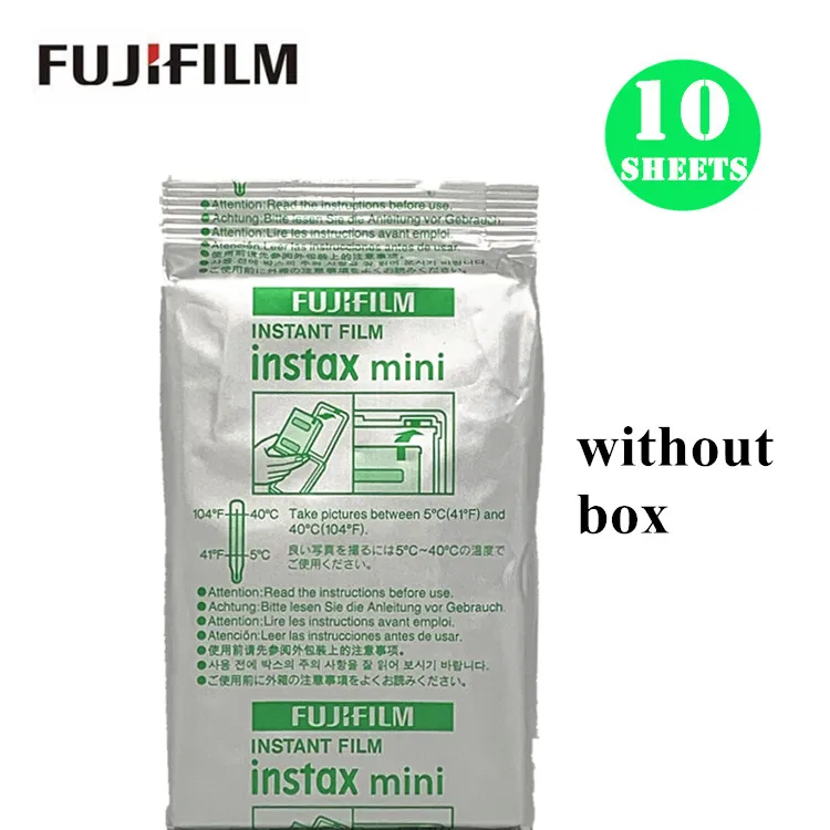 10 sheets Пленка Fujifilm Instax Mini 10 20 30 40 50 60 100 листов 3 дюйма для мини 9 Polaroid FUJI Instant Photo camera mini 9 8 7s 70 90 - Цвет: 10 sheets