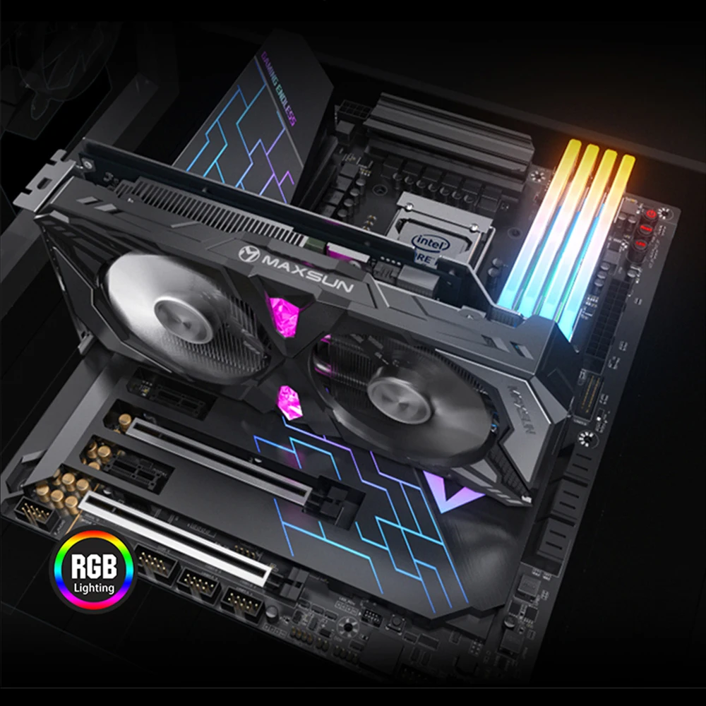 MAXSUN видеокарта RTX2070 8G GDDR6 256bit 14000 МГц 2304 единиц 1410 12nm PCI Express X16 HDMI + DP * 3 DVI 8Pin Turing TU106