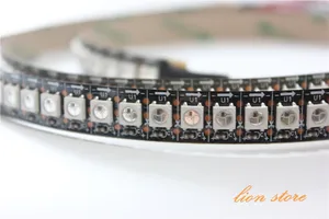 144 пикселей .м WS2812B Чип БелыйЧерный PCB WS2811 IC цифровая RGB Светодиодная лента, 5 в пост. Тока, не водонепроницаемая
