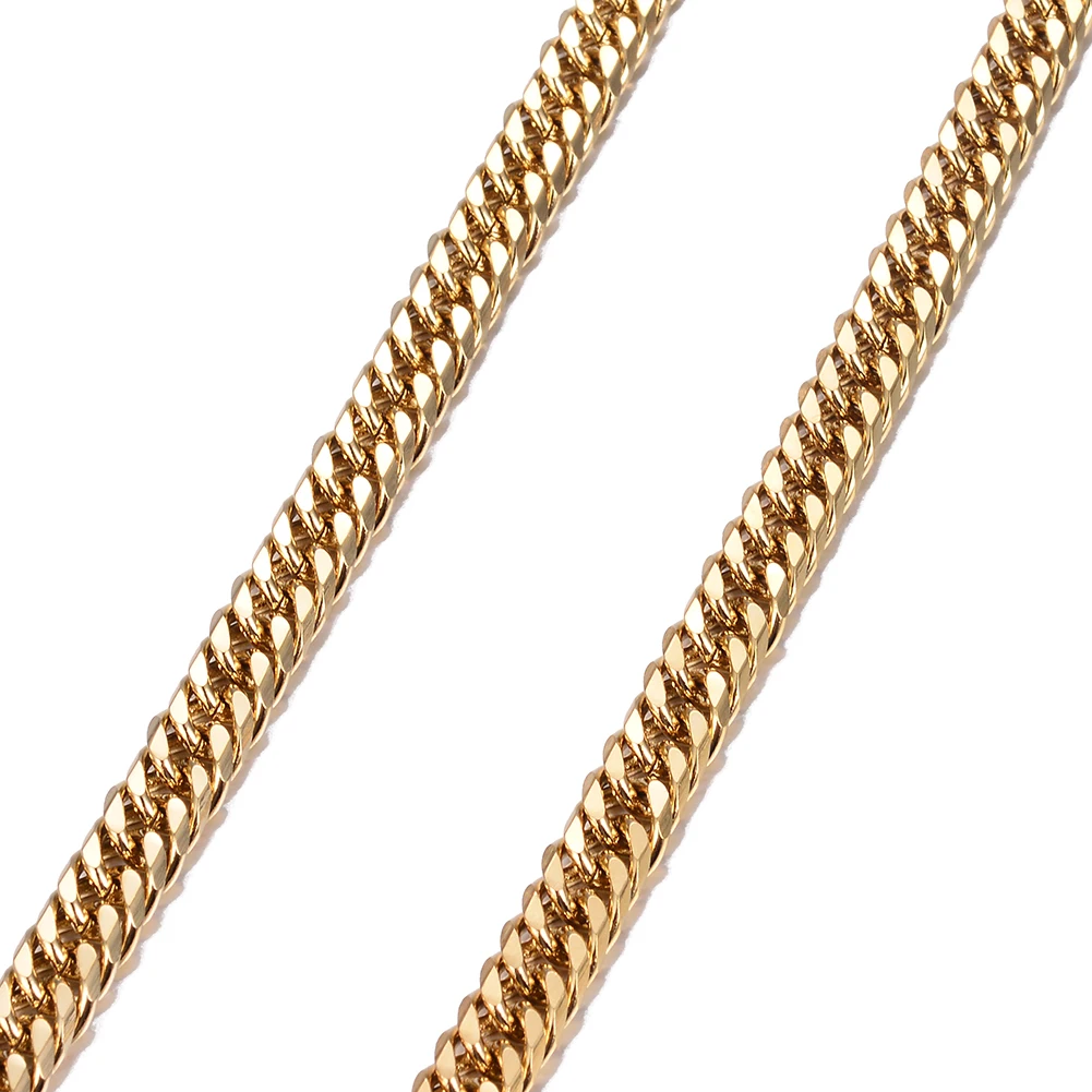WANDO Fashoin Copper Chain Gold colour Necklaces For Men Link Chains Hiphop/Rock Jewelry 6mm width 50cm Long N16 | Украшения и