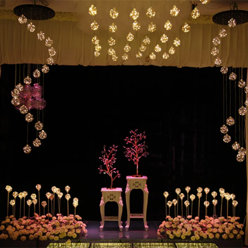 mycyk Hot star ball chandelier wedding ten stars dragon pearl lamp wedding signing-in Taiwan background welcome area copper wire