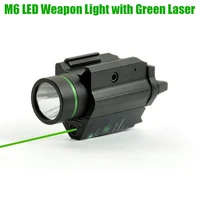 tactical m6 cree led weapon light with green laser combo fit picatinny rail hunting rifle flashlight