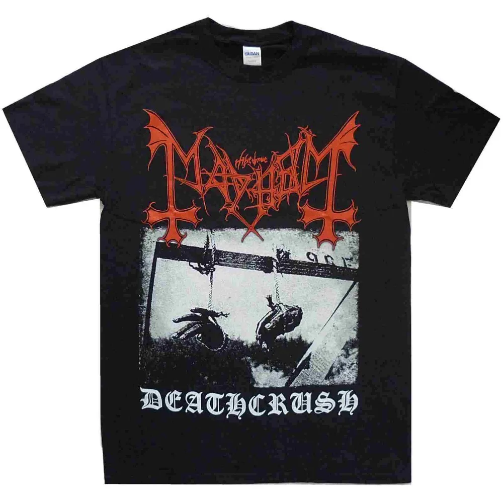 Черная футболка Mayhem deathдавит Размеры S M L XL официальная металлическая