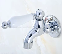 polished chrome wall mount bathroom mop pool faucet laundry sink water taps toilet cold bibcock zav155