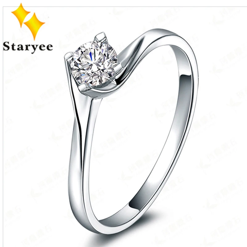 

Certified 0.3CT VS D Color Forever One Moissanite Diamond Wedding Rings For Women 18K AU750 Solid White Gold Engagement Jewelry