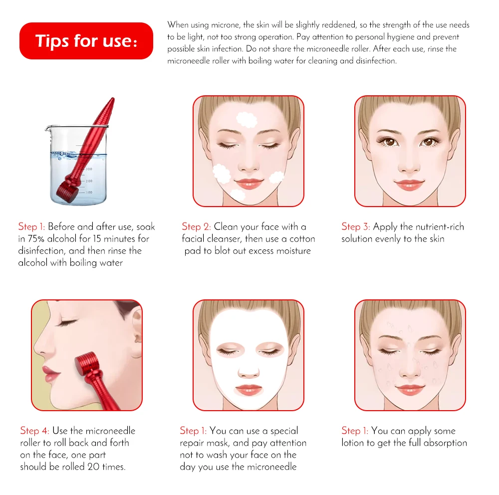 Профессиональный титановый Дерма ролик косметический прибор для лица, 480 микро иглы микродермабразия ролик бесплатно чехол