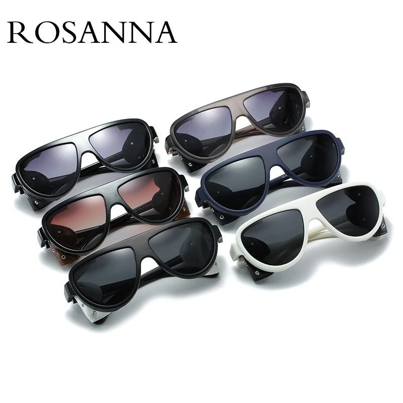 Мужские и женские кожаные поляризационные очки ROSANN солнцезащитные в стиле панк