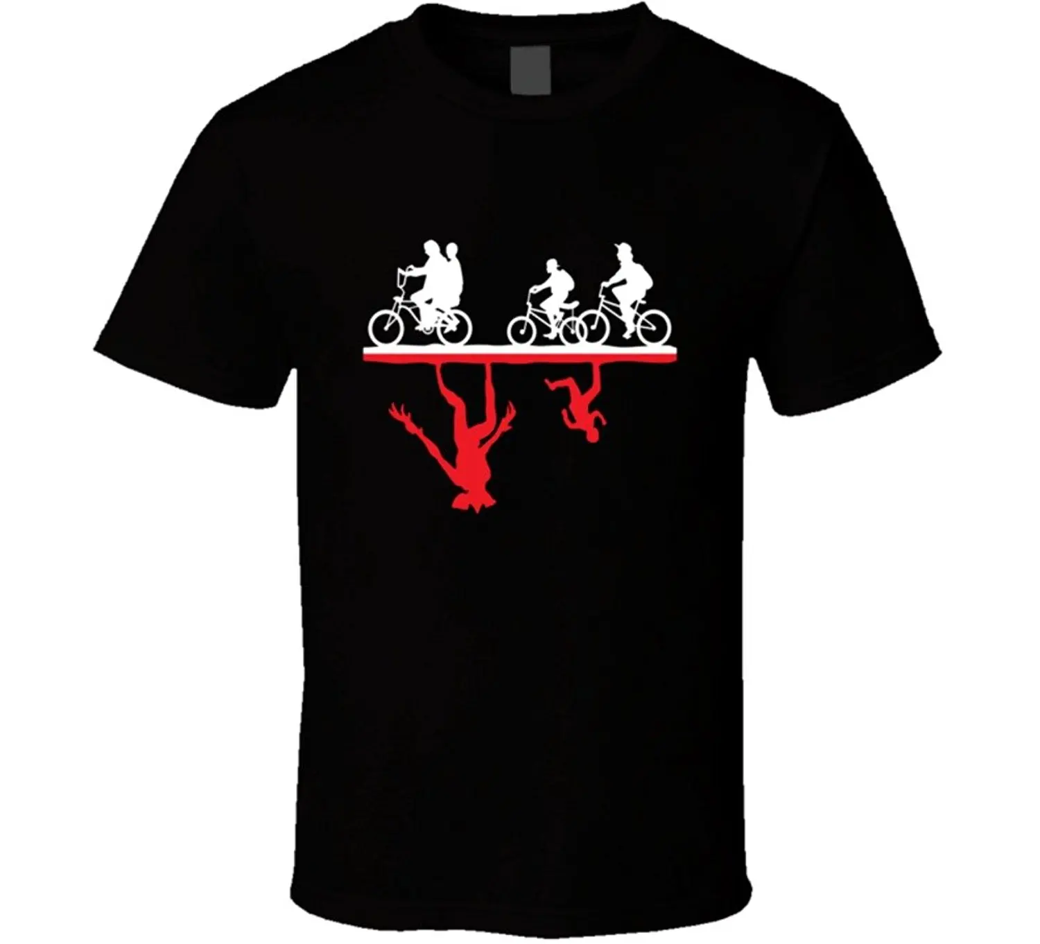 

Stranger Things Novel TV Series Upside Down T Shirt 2018 New Fashion T-Shirt Men Cotton Sleeve Shirts Fashion Top Tee
