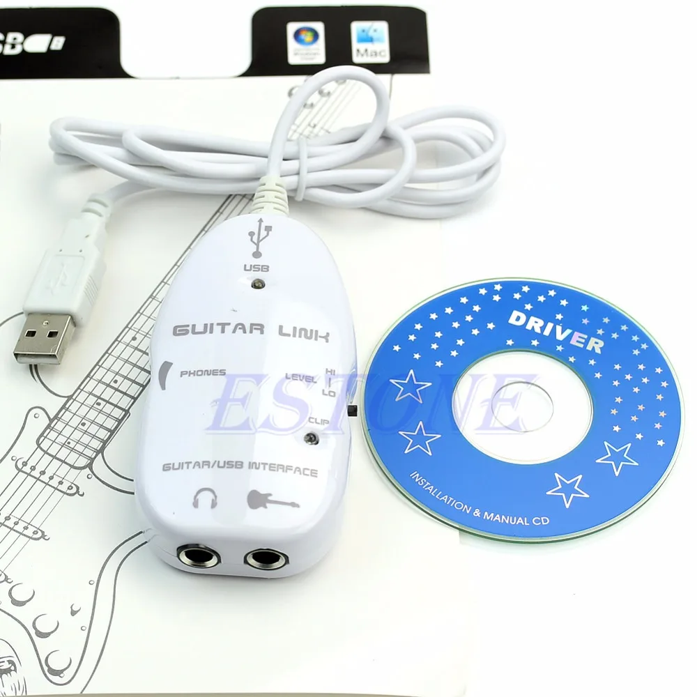 Электрическая гитара к USB интерфейсу аудио кабель адаптер для записи музыки ПК |
