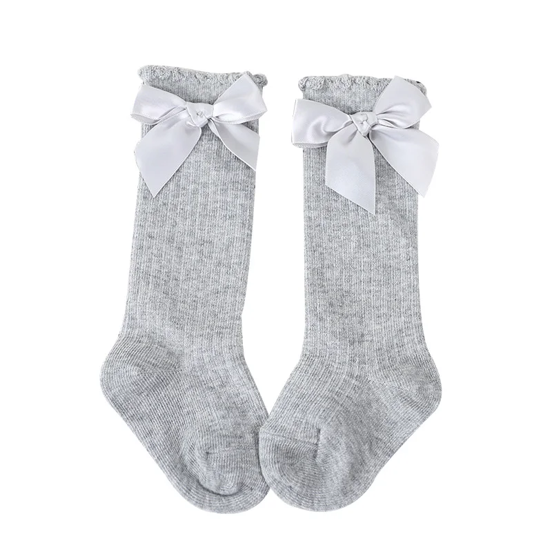 

Princess Bow Girls Socks Kids Accessories Cotton High Knee Baby Socks for Girls Striped Christmas Children Sock for 0-7 Years