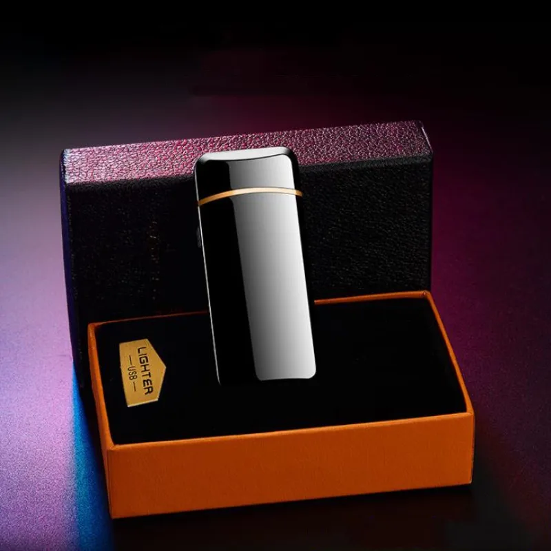 Двойная дуга электронная сигарета зажигалка USB металлическая перезаряжаемая ветрозащитная беспламенная электрическая зажигалка плазменная Зажигалка фонарик