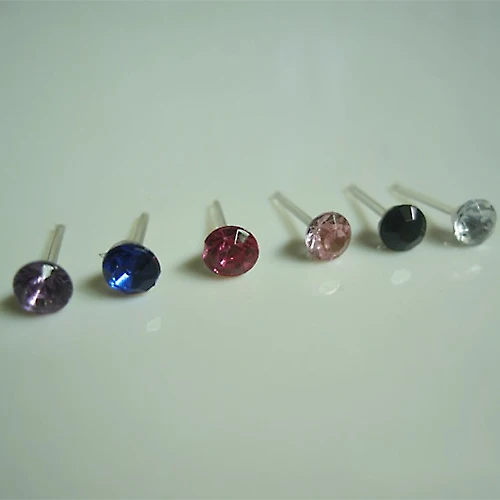 Женские аллергические серьги гвоздики с кристаллами 20 пар 5 мм