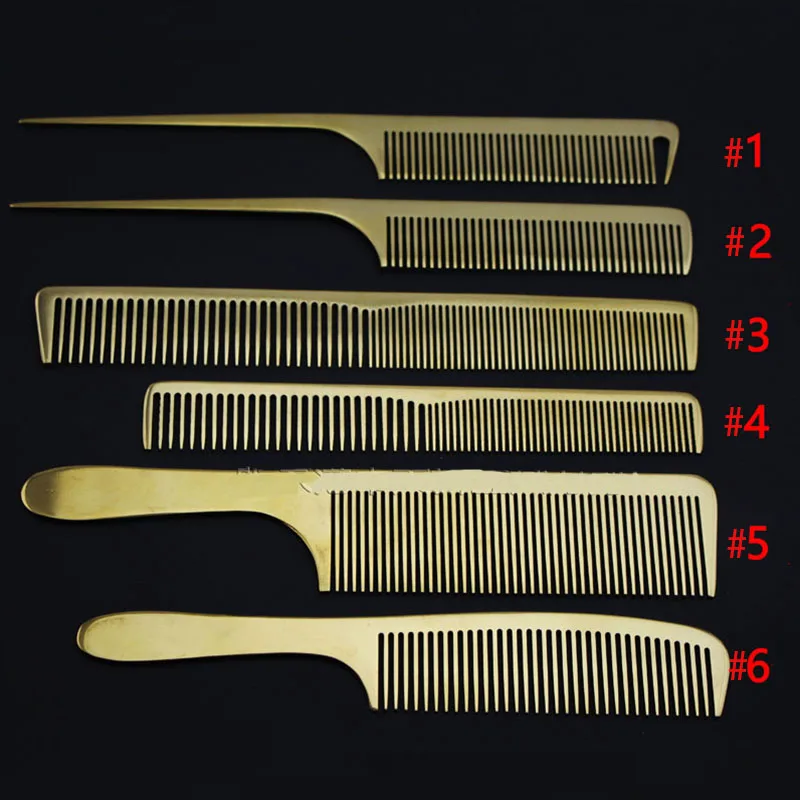 Золотая расческа для волос из нержавеющей стали парикмахеров профессиональная