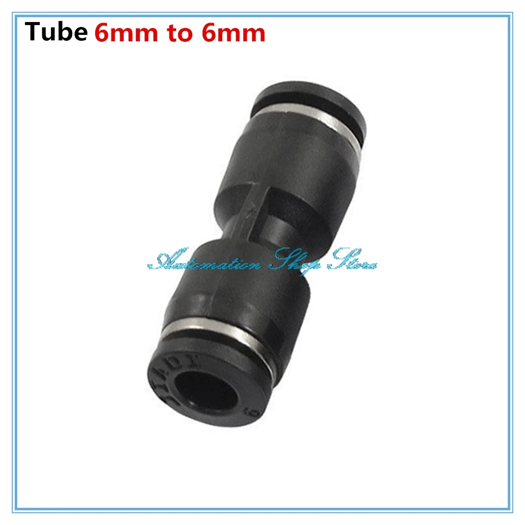 

5Pcs 6mm Straight Push in Pneumatic Connector One Touch Union Quick Fittings PU6