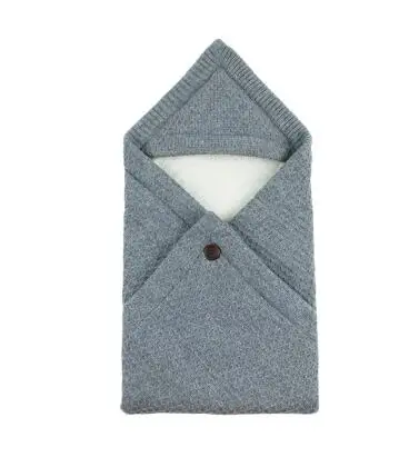 82W506 Gray Детские спальные мешки, зимние теплые флисовые пеленальные одеяла для младенцев 0-6 м, белье для коляски, детский спальный мешок - Цвет: 82W506 Gray