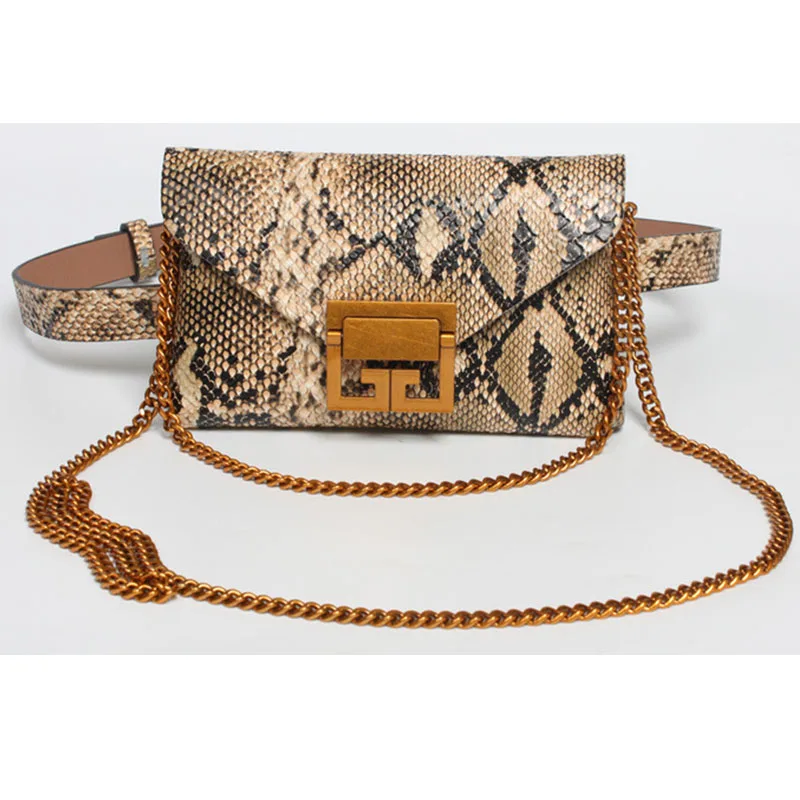 F Waist pack Женские карманные сумки на ремне сумки на ремне ПУ банановая сумка модная сумка карманы змеиная задница - Цвет: F Waist pack