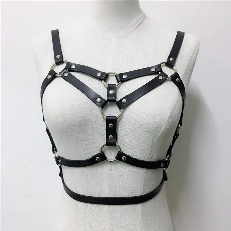 Готическая Черная кожа жгут 2 шт набор подвязки сексуальные связывание ремни