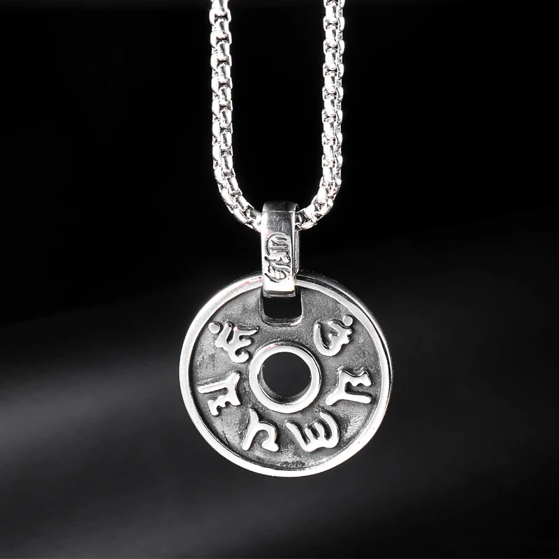 Новое поступление ожерелье Ом из нержавеющей стали в стиле панк-рок с круглым