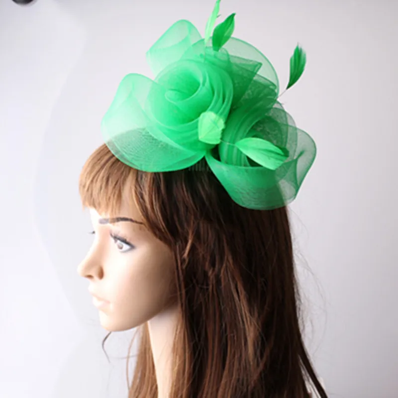 Женская Вуалетка с 3 цветами и перьями элегантная Свадебная шляпка украшением в