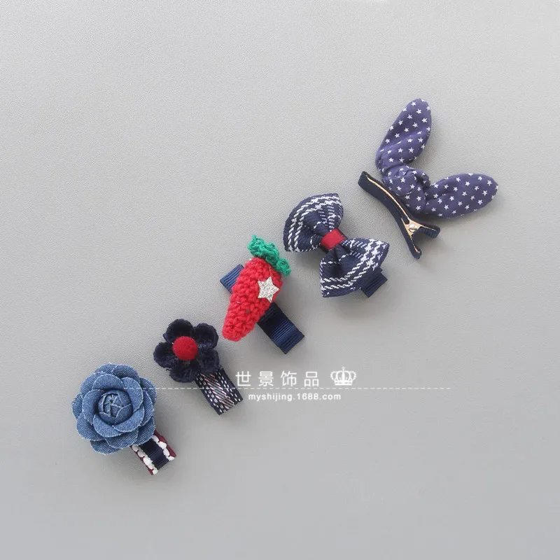 5pcs Cute Hairpins For Girls Lovely Cartoon Headwears Kids Children Flower Hair Wear Gifts Baby Newborn Bowknot Accessories | Детская