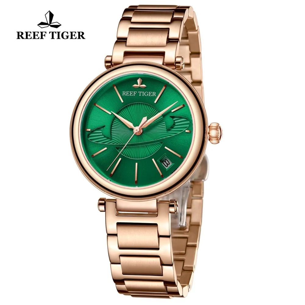 Роскошные женские часы от топового бренда Reef Tiger/RT изысканные цвета розового