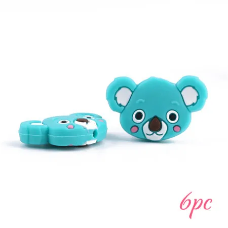 koala turquoise Давайте сделаем 5 шт. Силиконовые Прорезыватели для зубов в форме коалы еда без бисфенола-а Класс силиконовые игрушки-Жвачки рукоделие Ювелирные изделия Детский Прорезыватель - Color: koala turquoise