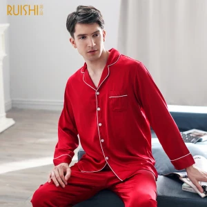 8195 J& Q/Новинка; брендовые пижамы для пар; Роскошные атласные пижамы для мужчин и женщин; домашняя одежда; рождественские пижамы для пар; стильная домашняя одежда - Цвет: 8195