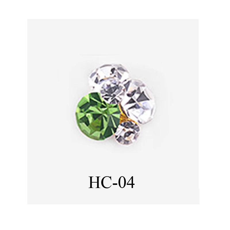 HC-04 New 10pcs Crystal Bright Stones Nail Rhinestone Alloy Nail Art Decorations Glitter DIY 3D Nail Jewelry Pendant - Цвет: HC-04