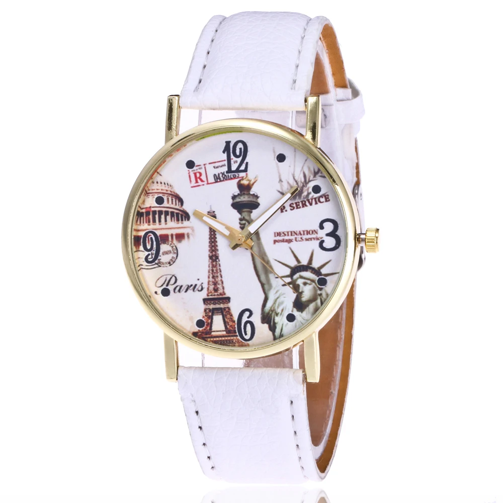 Новые повседневные часы с железной башней модные женские циферблатом для