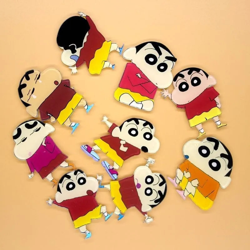 9pcs/set Acrylic HARAJUKU Badge Crayon boy Brooches Pin Up Collar Tips Cartoon Christmas Gifts606 |