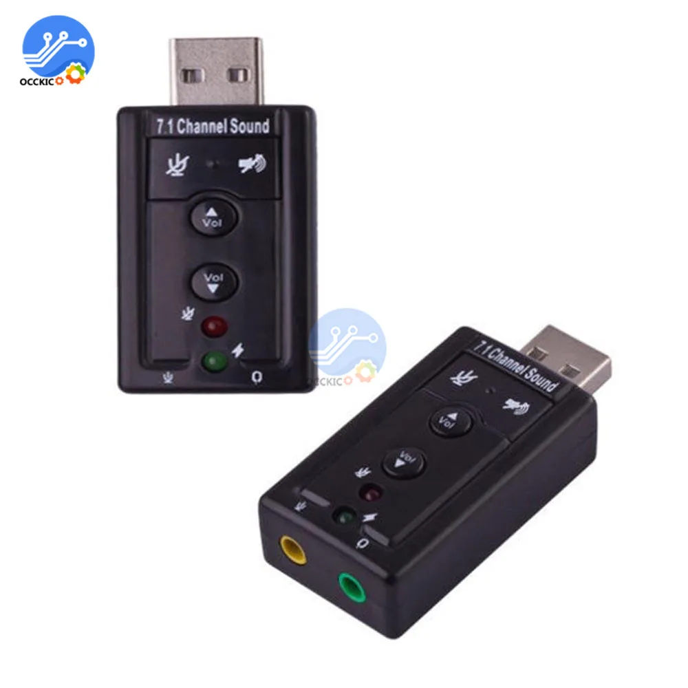 Мини Внешний USB Звуковой адаптер карта USB 2,0 7,1 до 3,5 мм адаптер для наушников аудио приемник передатчик для микрофона Динамик