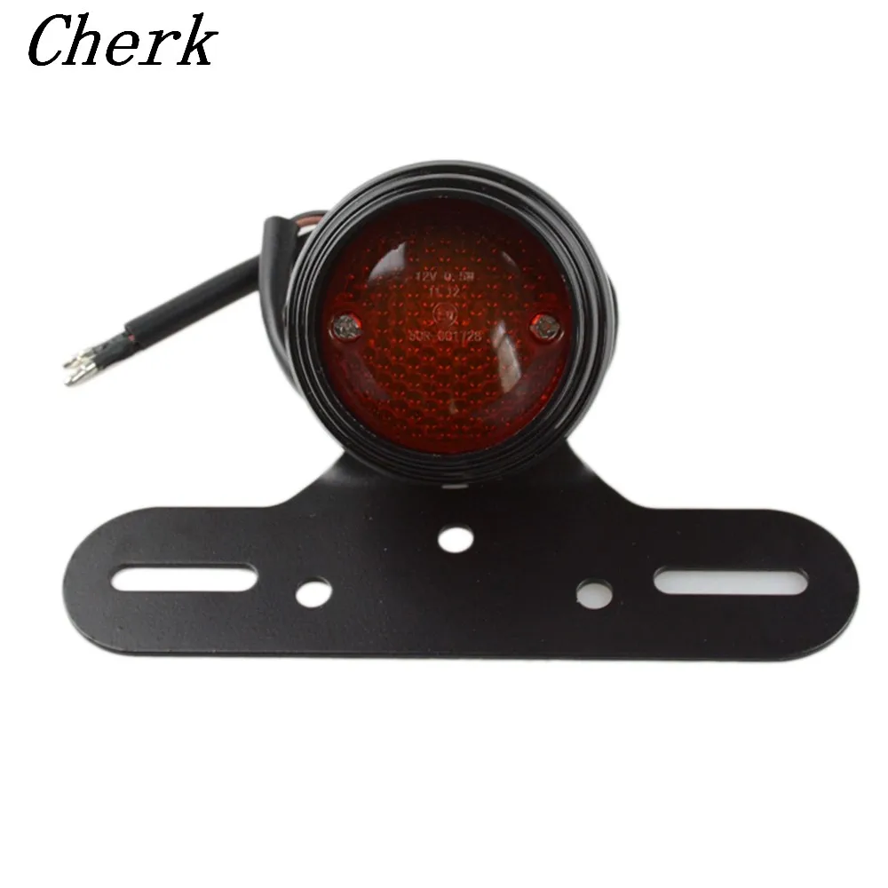 Задний фонарь для мотоцикла черный красный стоп сигнал лампа Harley Chopper Bobber Custom 12