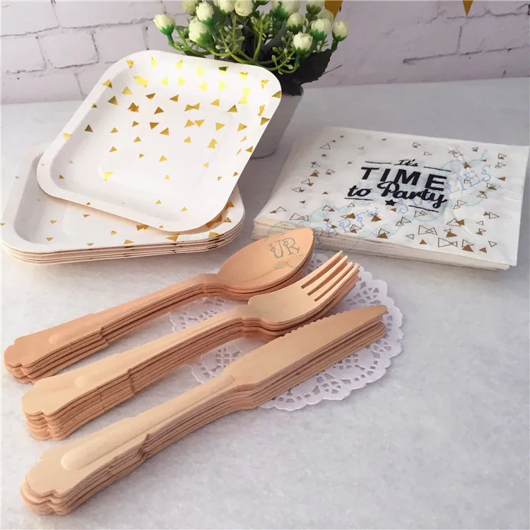 80 человек столовая посуда золотые бумажные тарелки для вечеринки