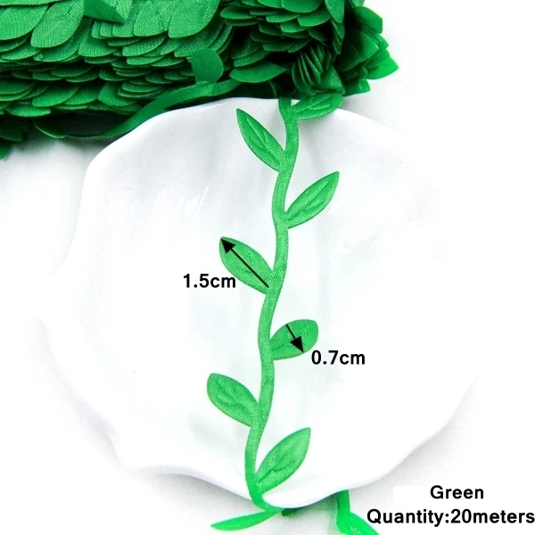 1607-20m-green 20 м/лот, шелковые искусственные листья, цветы для дома, вечерние, свадебные украшения, сделай сам, скрапбукинг, декоративный венок, искусственный цветок - Цвет: 1607-20m-green