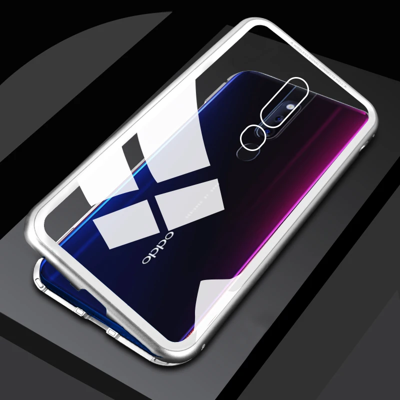 Магнитный чехол-книжка для oppo f11 pro чехол из прозрачного стекла жесткий