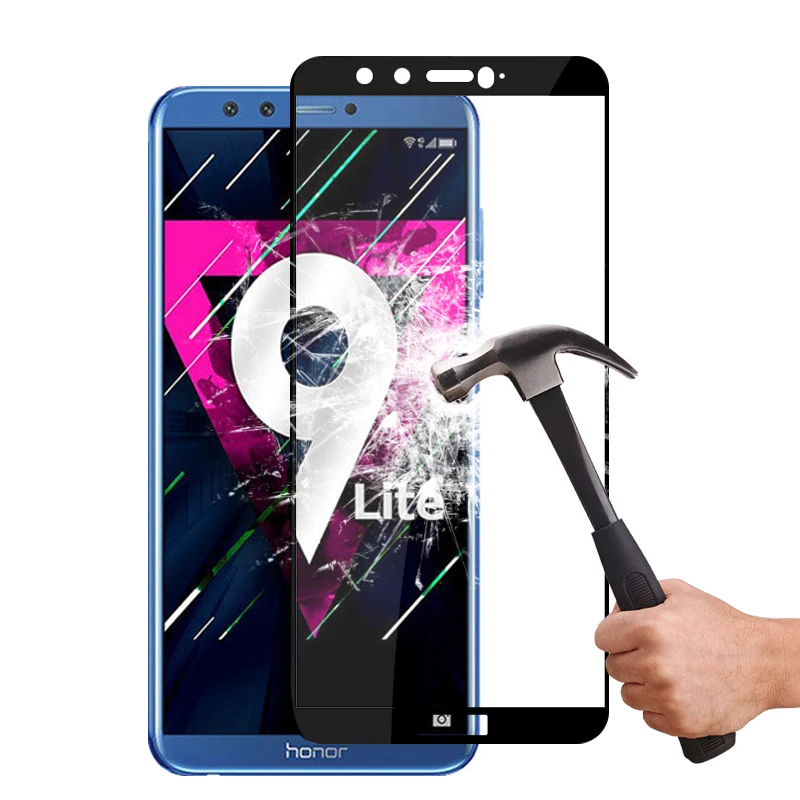 Полное покрытие Защитное стекло для huawei honor 9 lite защита экрана light lite9 huaweii honer tremp
