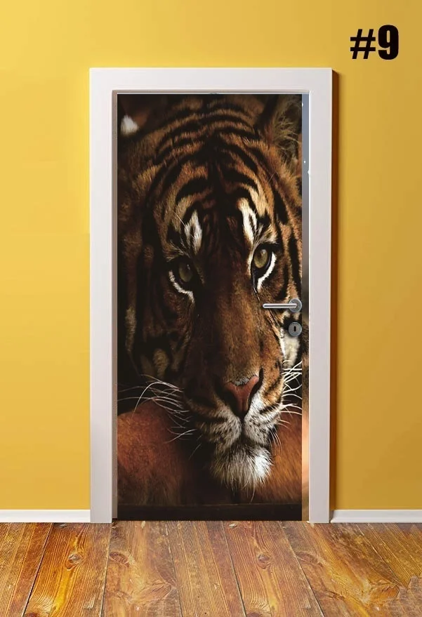 Самоклеющиеся Diy художественные наклейки, животные, тигр, 3D, украшение для дома, двери, ремонт, ПВХ обои для гостиной, принт, картина - Color: YXCV2056-08