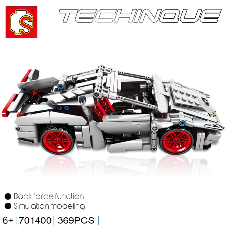 Sembo block Technic Lamborghinies Venano Pull Back знаменитый автомобиль супер гоночный строительные