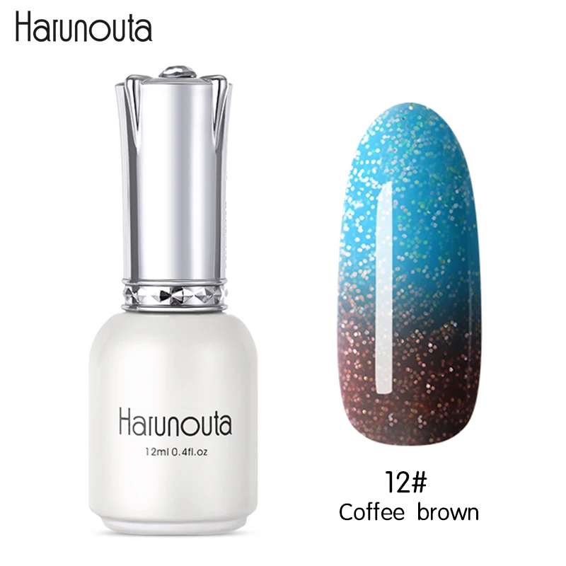 Coffee brown Harunouta 12 мл однотонная одежда личная гигиена Красный Фиолетовый Блеск Звездное платины краски стойкий гель для ногтей дизайн ногтей гель Лаки - Цвет: Coffee brown