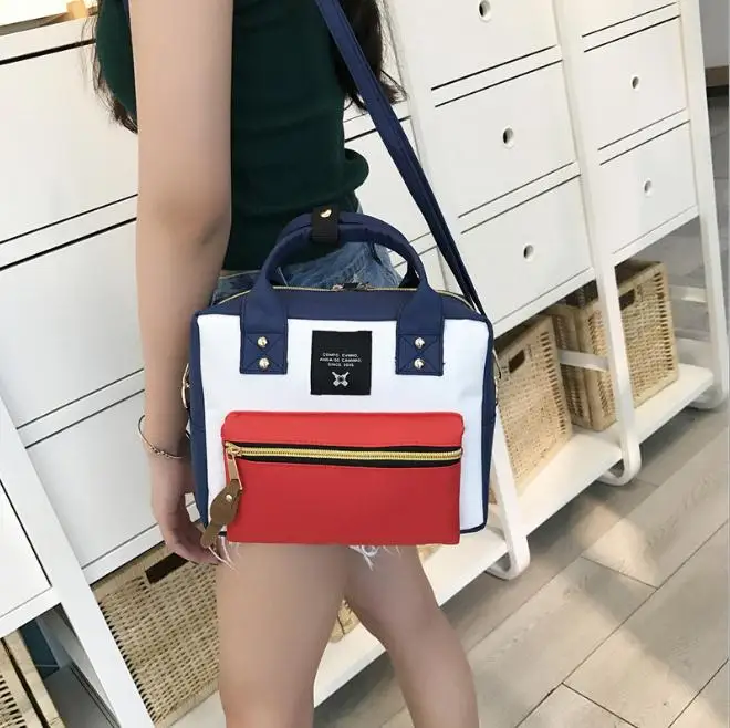 Лидер продаж 2019 женские сумки с цветными блоками вместительная Холщовая Сумка на